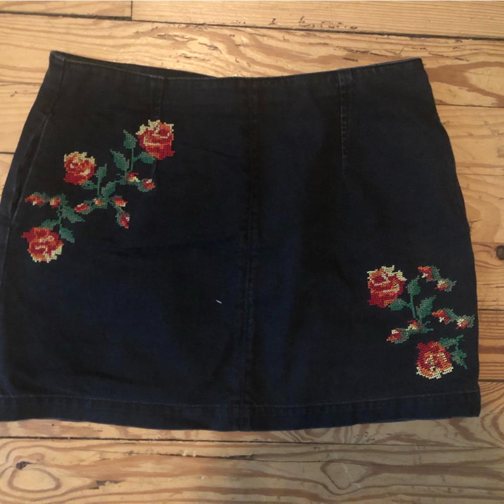 Topshop Dark Denim Skirt